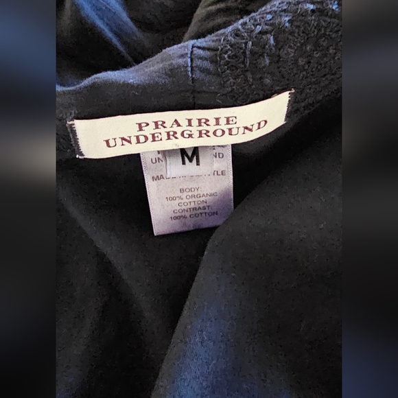 Prairie Underground Embroidered Organic Cotton Cardigan Jet Black size M - Picture 10 of 12